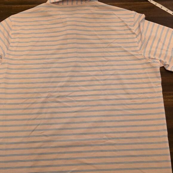 Maelreg Men's Golf Polo Shirt Large Pink Blue Stripe Performance NWT - Picture 5 of 5